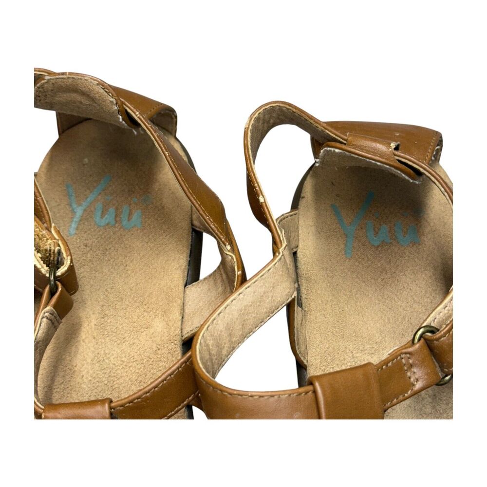 Yuu Fatima Women's US 7.5M Strappy Shoes Brown Leather Open Toe Casual Sandal - Picture 2 of 7